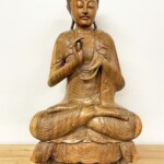 Large Hand Carved Wood Buddha Statue at Gado Gado Large Hand Carved Wood Buddha Statue at Gado Gado Furniture