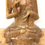 Large Hand Carved Wood Buddha Statue