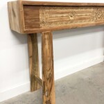 Natural Reclaimed Wood Carved Console Table from Gado Gado Furniture