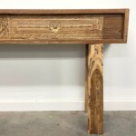 Natural Reclaimed Wood Carved Console Table from Gado Gado Furniture