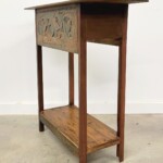 Old Carved Panel Reclaimed Wood Console Table