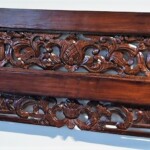Hand Carved Indonesian Teak Panel Headboard at Gado Gado
