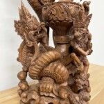 Large Hand Carved Vishnu Riding Garuda Statue