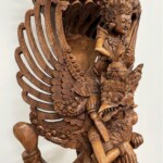 Large Hand Carved Vishnu Riding Garuda Statue
