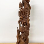 Large Hand Carved Vishnu Riding Garuda Statue
