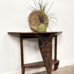 Reclaimed Wood Half Moon Carved Console Table from Gado Gado Furniture Reclaimed Wood Half Moon Carved Console Table from Gado Gado Furniture