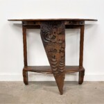 Reclaimed Wood Half Moon Carved Console Table from Gado Gado Furniture Reclaimed Wood Half Moon Carved Console Table from Gado Gado Furniture
