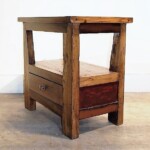 Open Shelf Side Table with Drawer at Gado Gado