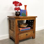 Rustic Reclaimed Wood Open Shelf Nightstand Side Table Rustic Reclaimed Wood Open Shelf Nightstand Side Table at Gado Gado