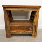 Rustic Reclaimed Wood Open Shelf Nightstand Side Table 2