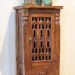 Bali Carved Door Teak Side Cabinet