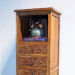Carved Drawer Indonesian Display Cabinet