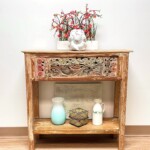 Distressed Carved Console Table