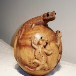 Hand Carved Gecko Wood Carving