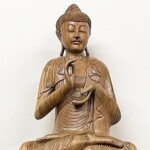 Large Hand Carved Wood Buddha Statue