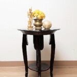 Old Loom Accent Table with Glass