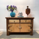 Organic Modern Traditional Hinge Console Cabinet