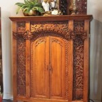 Reclaimed Teak Antique Style Carved Java Cabinet