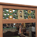 Reclaimed Wood Mirror with Old Carved Panel