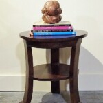 Round Curved Leg Teak Side Table from Gado Gado Round Curved Leg Teak Side Table