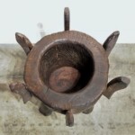 Round Tribal Side Table with Glass Top 3