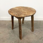 Rustic Reclaimed Teak Round Accent Table
