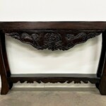 Slim Reclaimed Wood Carved Console Table Slim Reclaimed Wood Carved Console Table from Gado Gado