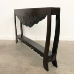Slim Reclaimed Wood Carved Console Table Slim Reclaimed Wood Carved Console Table from Gado Gado