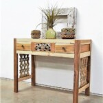 Spalted Wood Top Carved Console Table