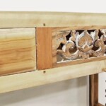 Spalted Wood Top Carved Console Table