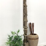 Tall Carved Tribal Wood Art Statue