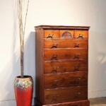 Tall Reclaimed Teak Chest with Drawers
