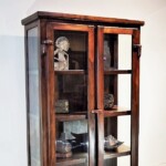 Teak Beveled Glass Cabinet