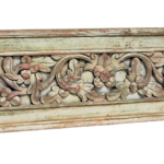 Vintage Carved Floral Teak Panel