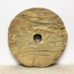 Vintage Teak Wheel Modern Organic Art