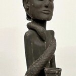 Vintage Tribal Statue Man with Snake at Gado Gado