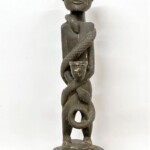 Vintage Tribal Statue Man with Snake at Gado Gado