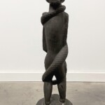 Vintage Tribal Statue Man with Snake