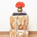 Whitewashed Teak Mortar Side Table