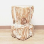 Whitewashed Teak Mortar Side Table