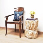 Whitewashed Teak Mortar Side Table