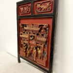 Vintage Hand Carved Chinese Wood Panel at Gado Gado