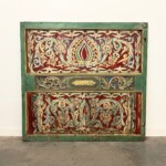 Large Old Painted Teak Panel