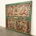 Large Old Painted Teak Panel