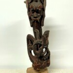 Old Temple Guardian Carving on Stand