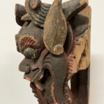 Old Temple Guardian Carving on Stand