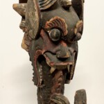 Old Temple Guardian Carving on Stand