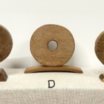 Vintage Teak Wheels Organic Art C D E