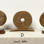Vintage Teak Wheels Organic Art C D E
