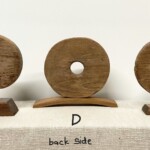 Vintage Teak Wheels Organic Art C D E